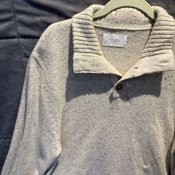Lucky Brand Mens Shirt Sweater Top Pullover Size Large Henley Waffle Knit - Picture 3 of 7